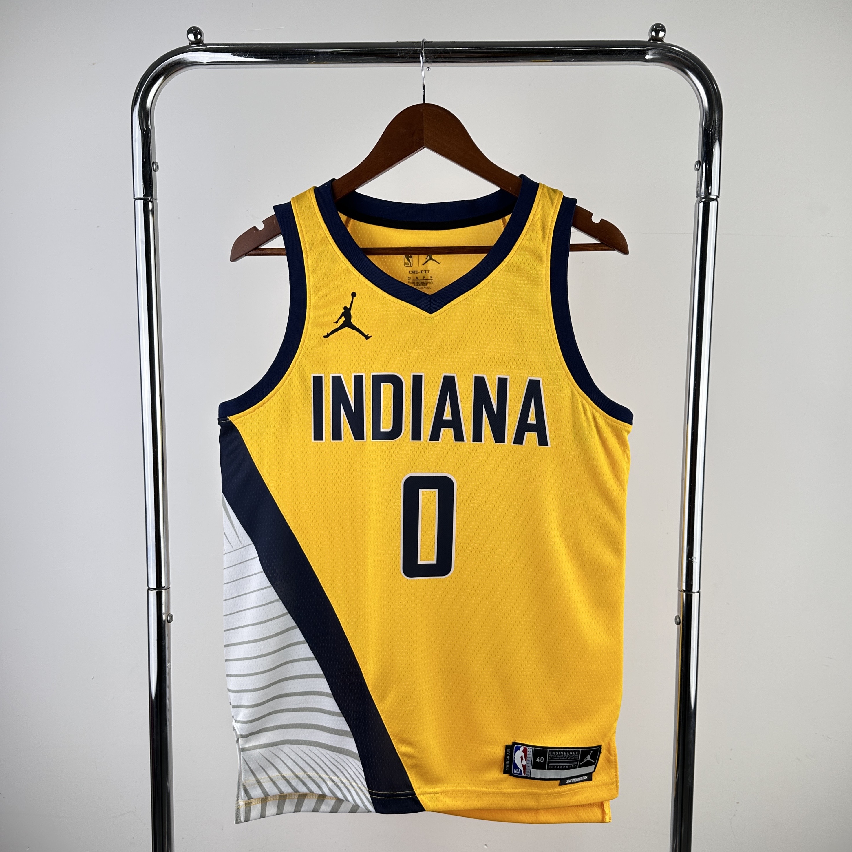 Men Indiana Pacers #0 Haliburton Yellow Season 2024 NBA Jersey->->NBA Jersey
